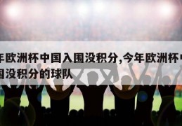 今年欧洲杯中国入围没积分,今年欧洲杯中国入围没积分的球队